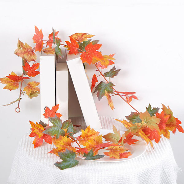 Tackgiving Maple Rattan Väggdekoration Naturlig Realistisk Halloween Slitstark DIY Hantverk Rattan（C）