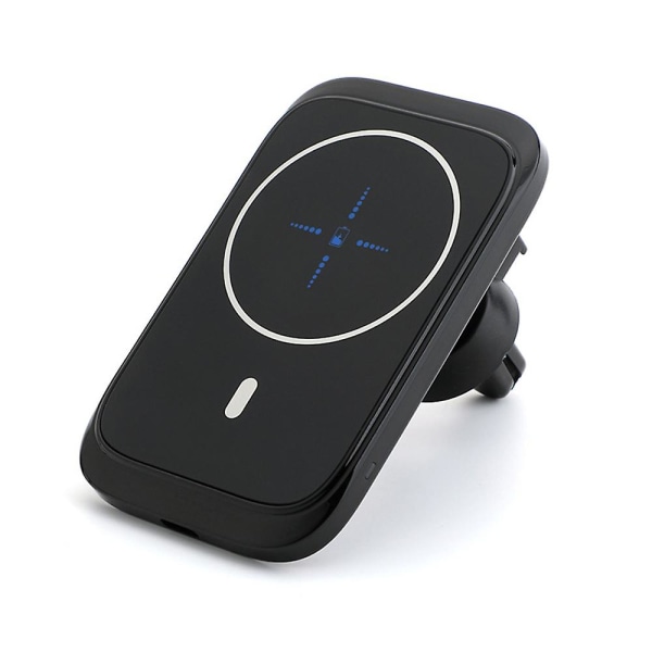 Magnetisk trådlös billaddare kompatibel med fodrallösa Iphone 12-seriens telefoner och magnetfodral, snabbt trådlöst bilfäste med säker luftventilklämma