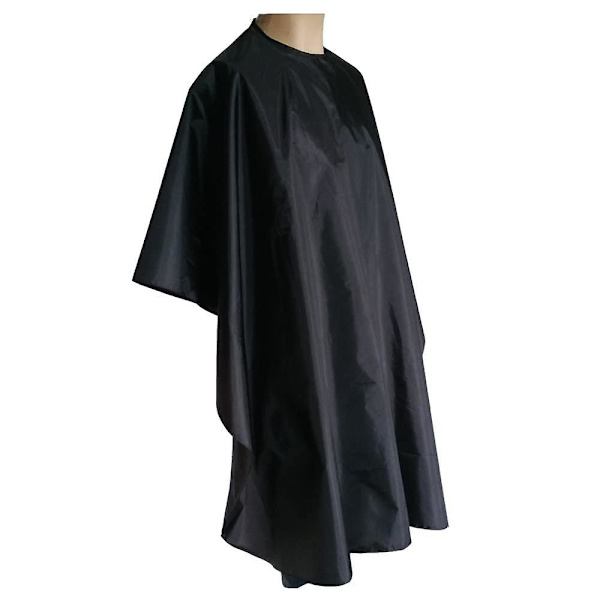 Professionel frisørsalon nylon kappe med lukning trykknapper, barber styling kappe, neutral sort hårklippings kappe - 140cm x 90cm