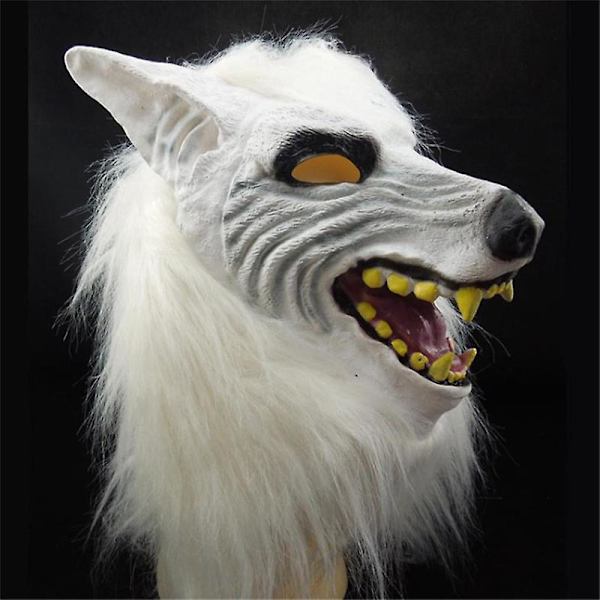 Ulvemaske Voksen Realistisk Skræmmende Varulvmaske Dyrehovedmaske Til Halloweenfest Kostume Cosplay