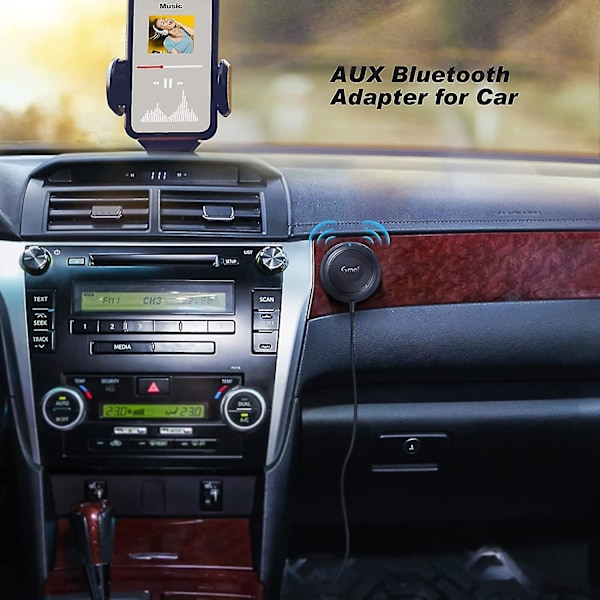 Bluetooth-autonäyttö, Aux Bluetooth-sovitin autoon handsfree-puheluille ja musiikin suoratoistolle, langaton Bluetooth-vastaanotin
