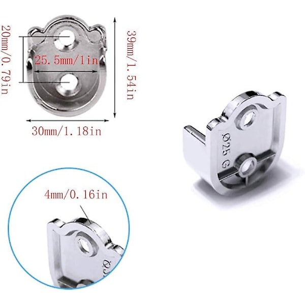 Hängande skena konsoler runda garderobsrör zinklegering U-formade gardinstångshållare (25 mm)