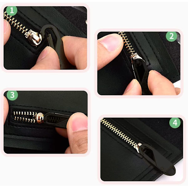 2 stk glidelåsreparasjonstrekk, avtakbart glidelåsreparatørhode, for ryggsekk, frakk, jeans (svart, 37x11x 3,7 mm)