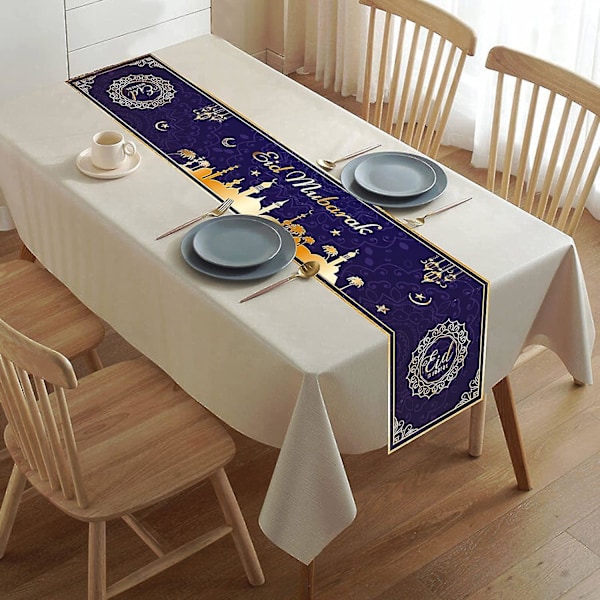 Eid Mubarak Bordløber, Muslimsk Islamisk Iftar Party Borddug Dekoration Til Hjemmet Ferie Middag 13 X 72 Tommer (A)