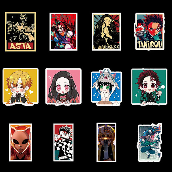 50 st vattentäta anime-graffitidekaler för skateboard, bagage, gitarr, bil