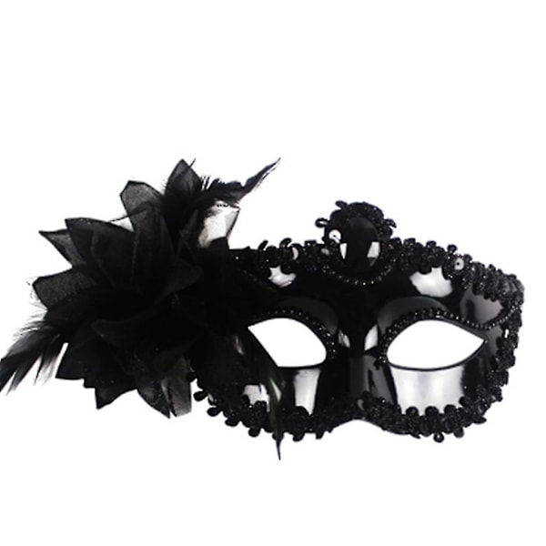 Performance Maske Kostume Dame Sexy Halvmaske Halloween Fjer Karneval Maske