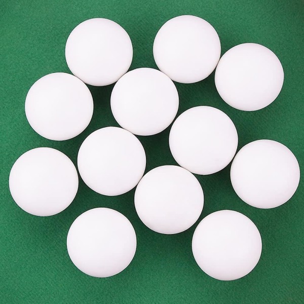 12 pakkaus sileää valkoista pöytäjalkapalloa tavallisiin pöytäjalkapallopöytiin ja klassisiin pöytäjalkapallopalloihin
