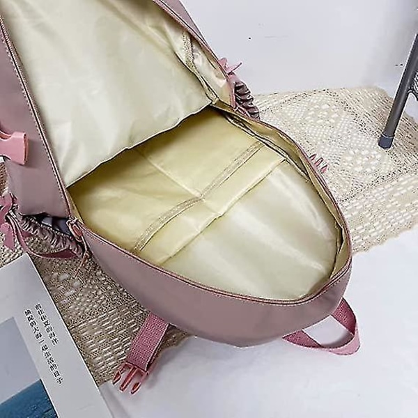 Ryggsäck med Kawaii-nål och accessoarer, stor kapacitet söt björn accessoarer ryggsäck för skolan Multi Pocket Kawaii Handväska Japansk skolväska för