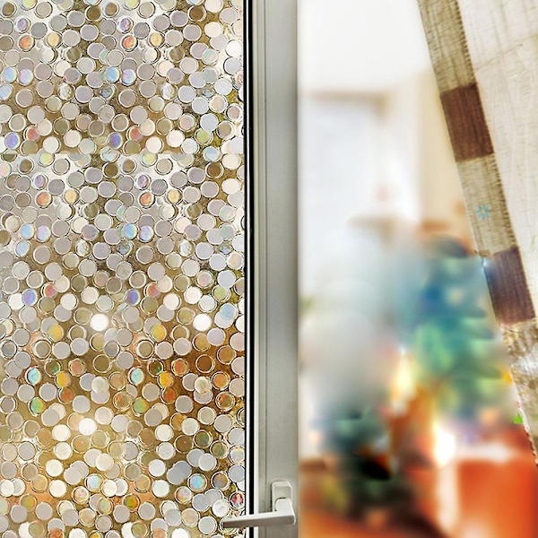 Statiska Självhäftande Glasdekaler med Glittrande Reflekterande Punkter - Dekorativ Fönsterdekor