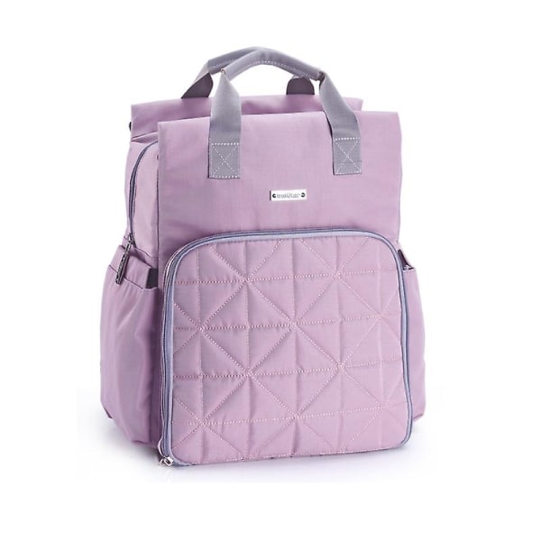 Mamma-ryggsäck Resväska för mamma och baby Multifunktionell vattentät med stor kapacitet (olika alternativ) (lila)