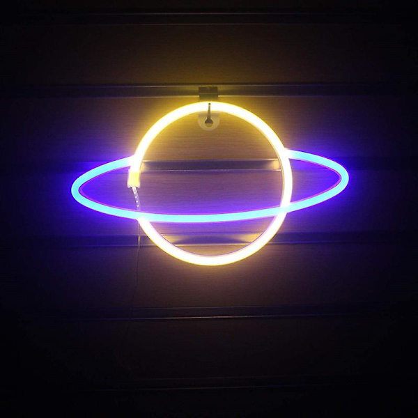 1 st Planetformad LED Neonljus, Vägg Neon Skylt Nattljus, Julgåva, Studios, Fester, Barer, Jul, Barnrum, Vardagsrum