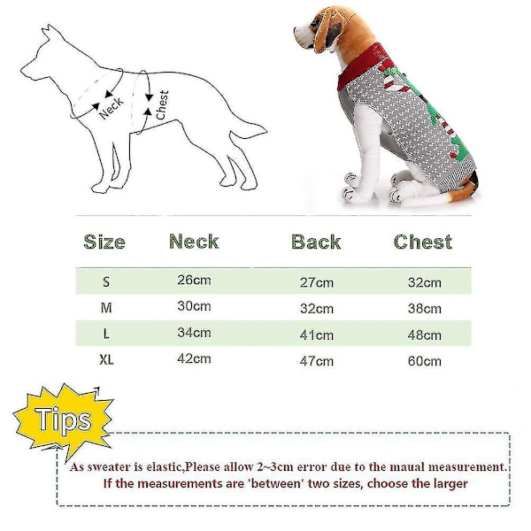Juldräkt för hund, Julkläder för husdjur, för medelstora och stora hundar (XL)