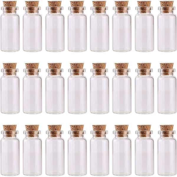 24 kpl 10 ml lasipulloa korkkitulpilla DIY-koristelu Mini lasipullot Korkkiviesti Lasipullo Pullo Korkki Pienet lasipullot Purkit Korkit