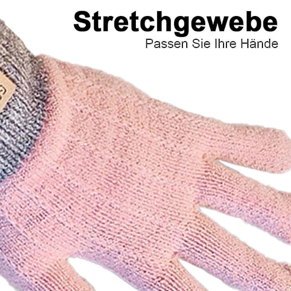 Vinterhandskar för Kvinnor Varma Elastiska Manschetter Termiska Handskar (stil 5)