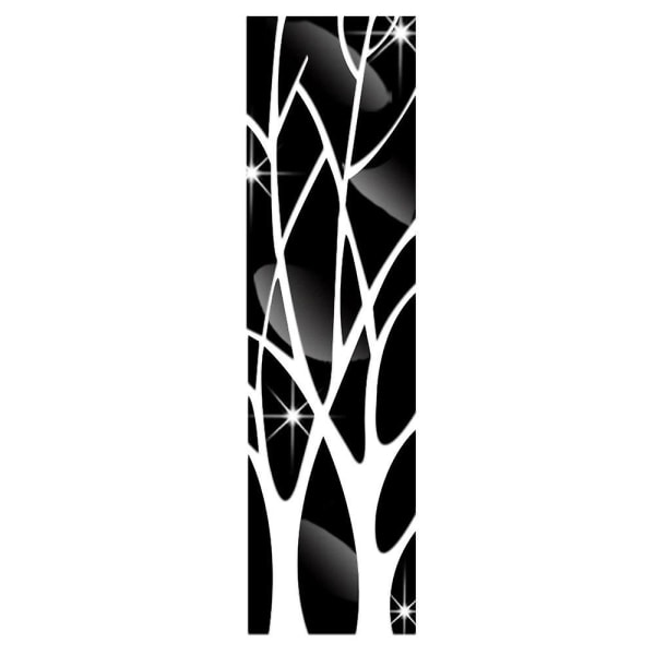 3d Mirror Tree Art Avtagbara väggdekaler Akrylväggdekaler för heminredning, set med 3 - svart, silver, guld