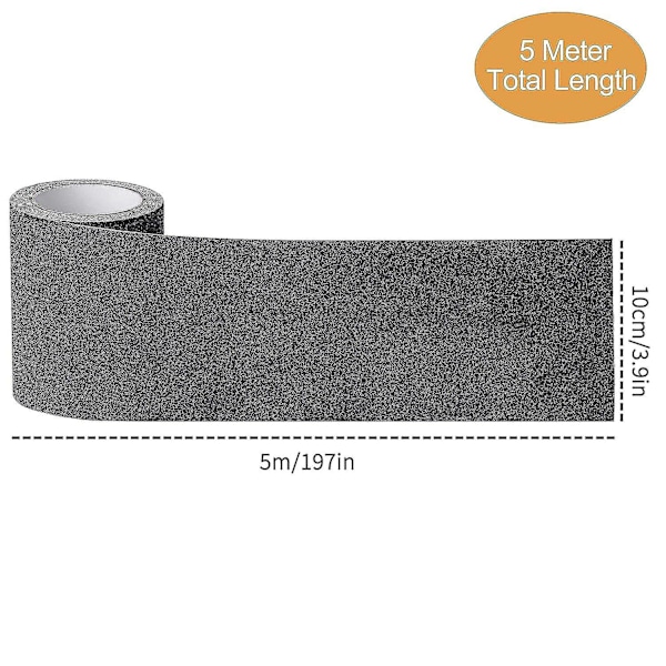 Antisliptape, Høy Friksjons Grip Tape 10cm X 5m Sklisikker Stripe Tape Abrasiv Lim For Trapper Trinn Ramper Innendørs Utendørs, Svart