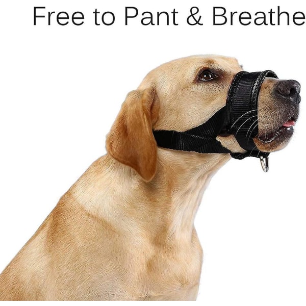 Hundemundkurv til små mellemstore hunde Anti-bidende gøen og tygge med blød polstring og justerbar løkke(XL）