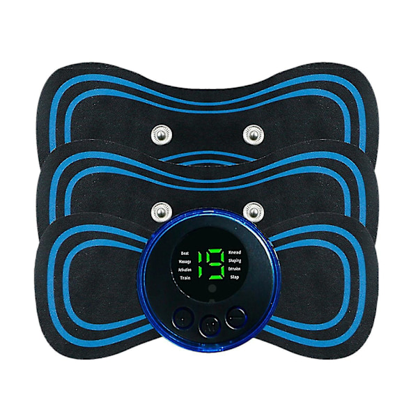Mikrostrøms EMS Mini Massageenhed, Lymfedrænage Massagepude til Kroppen (med 3 Pletter).