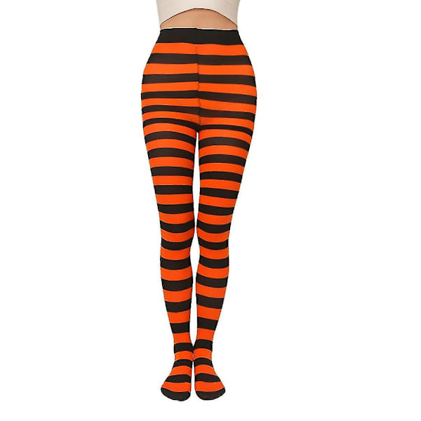 Pehmeät Raidalliset Pitkät Sukkahousut Naiset Leveä Vaakaraita Sukkahousut Opaque Hosiery N (Keltainen ja Musta)