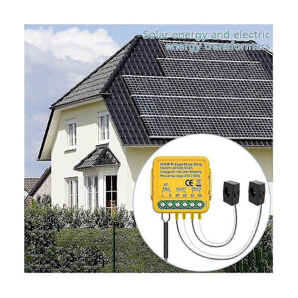 Tuya WiFi Effektmätare Monitor 2 Kanaler Realtids Energi Strömövervakning, Automatisering Notifikationer Smart Life Fjärrkontroll