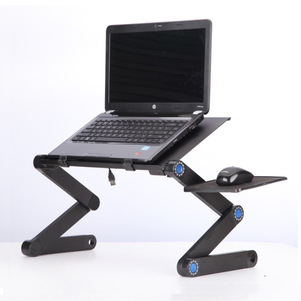 Hopfällbart nattduksbord, justerbart bord, datorbricka för soffa, frukostbricka för säng, laptopbord, 360 graders lutningsstativ