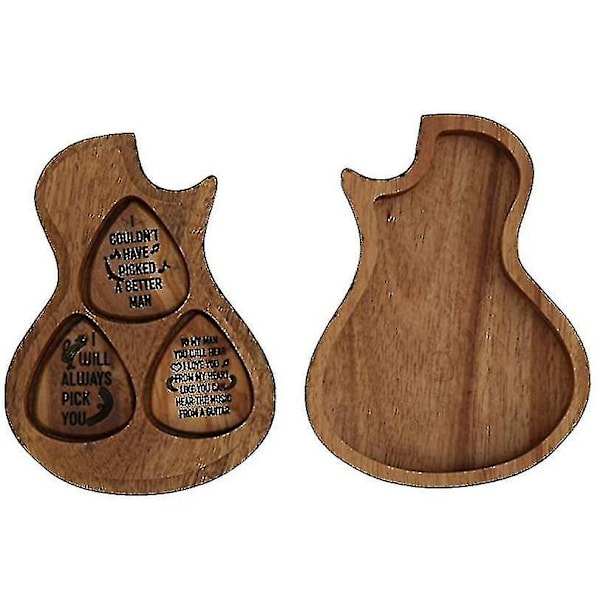 Gitarrtillbehör Trägitarrplock Trägitarrplocklåda Och Plock Gitarrplock Plectrum Förvaringslåda En Låda + Tre
