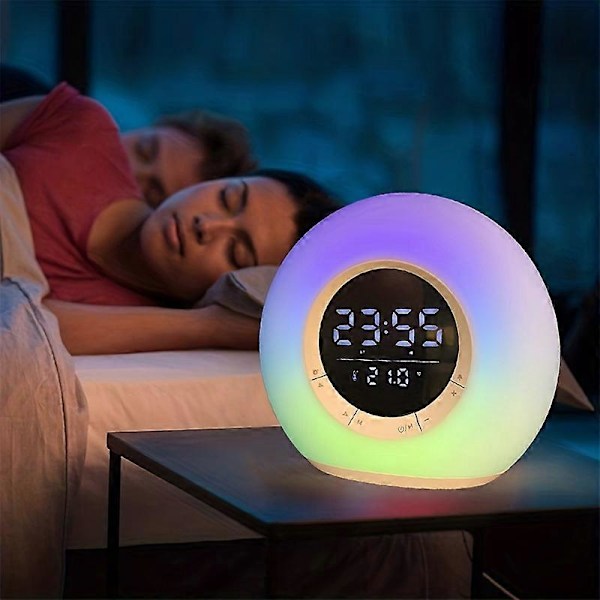 Bluetooth-högtalare Klocka LED Väckarklocka med RGB Ljud och Atmosfärsbelysning