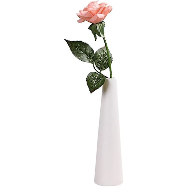 3 stycken koniska vita keramiska vaser i Ins-stil, små blomknoppsvaser, lämpliga för hem, bröllop, bankettbord, sovrum, vardagsrum, kontorsbord