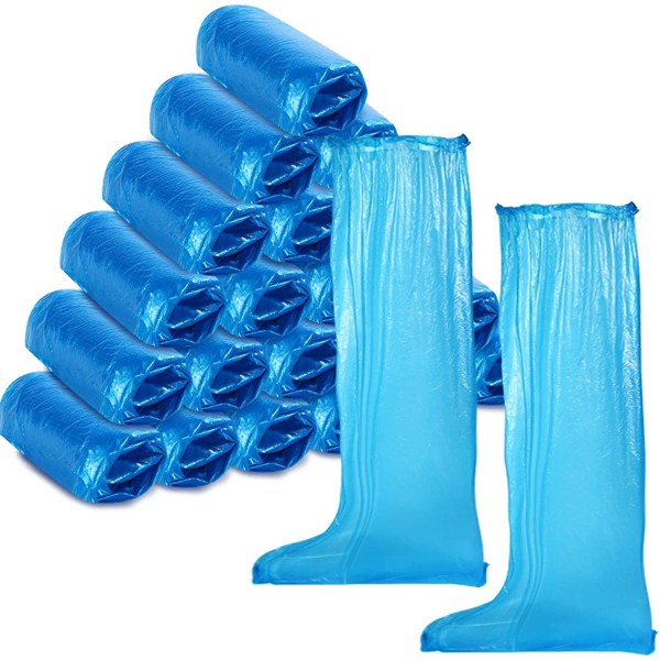 Engångsstövelskydd Plast Långa vattentäta cover över knäet Cover 20 par