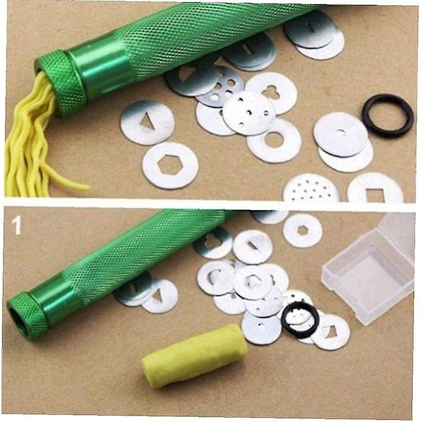 Sukkerpastaekstruder i rustfrit stål til bagning, fondant, DIY-håndværk, kage-skulptur, polymerler-værktøjer (grøn 1 stk)
