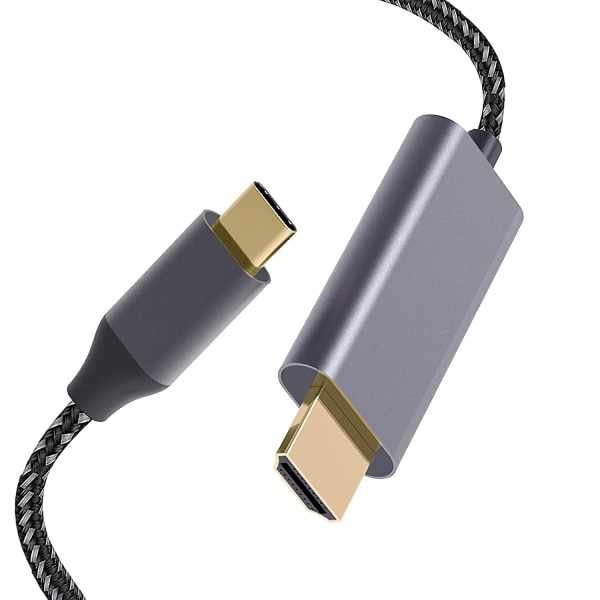 Usb C til HDMI-kabel 4k, 10-fots USB Type C til HDMI-kabeladapter Høyhastighets flettet kabel for å koble bærbare datamaskiner og mobiltelefoner til TV-en