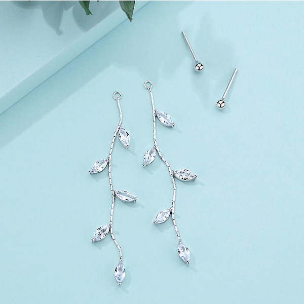 Lange Dangle Ørepynt Kjede For Kvinner Blad Ørepynt Elegant Drop Ørepynt Blad Tråd