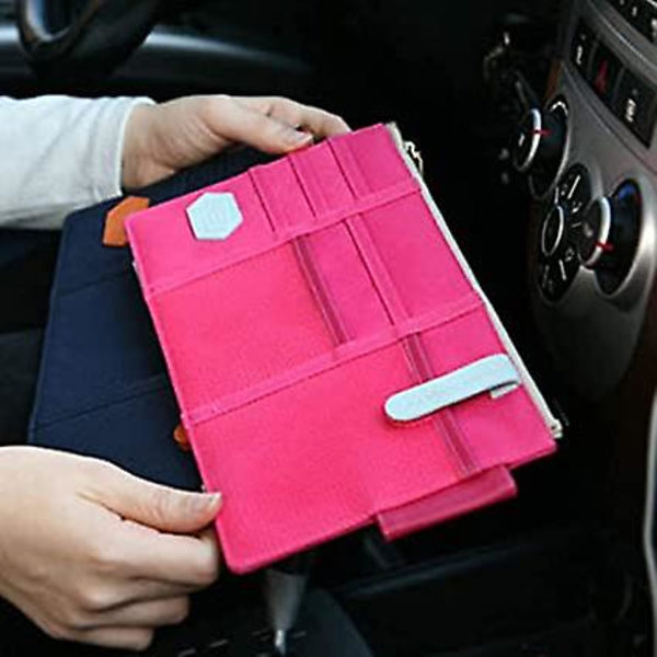 2 stk biloppbevaringspose, solskjerm i bil, bilinnredning solskjermlomme, biloppbevaringspose for oppbevaring av CD, mobiltelefon