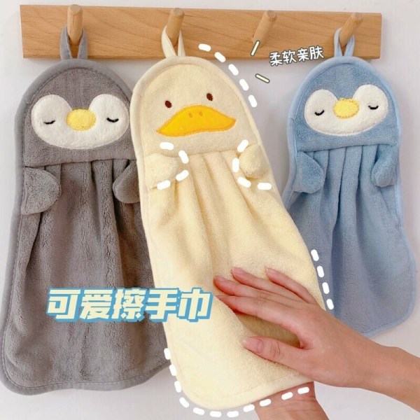 Handdukar kan hängas Absorberande handduk Barn Handduk Baby Handdukar Söt Penguin Duck Hudvänlig 3-delad set,HANBING