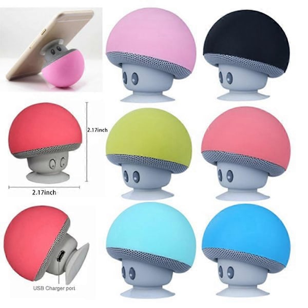 Bluetooth 5.0 Mini Högtalare, Mini Bluetooth Högtalare, Vattentät Silikon Sugkoppsfot (Ljusblå)