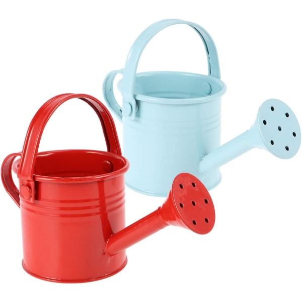Vannkanne for barn Mini innendørs utendørs vannkanne for hageplanter Hjem Rosa 2 stk (rød og lyseblå)