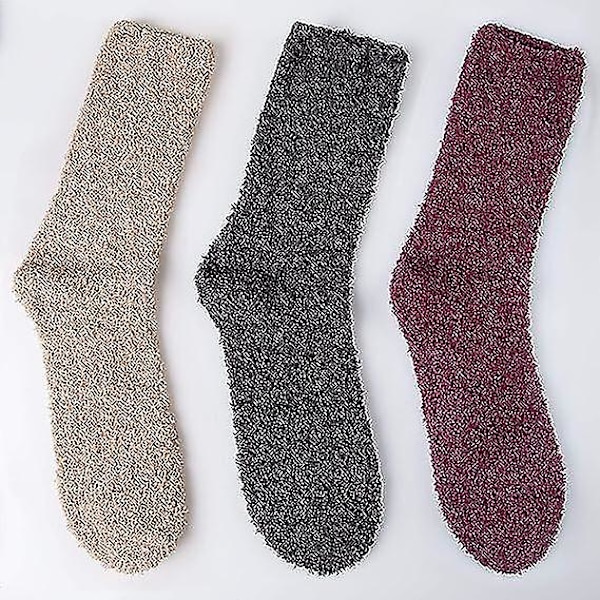 6 Par Mäns Fuzzy Strumpor Vintertofflor Fleece Strumpor Män