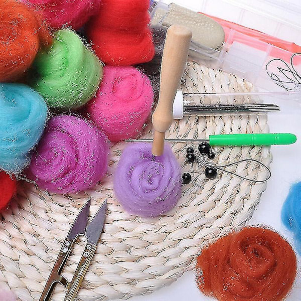 1 Sæt 40 Farver Uld Filtnåle Værktøjer Nålefiltning Måtte Starter DIY Kit Gave Niuniu