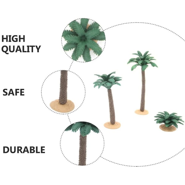 3 st små konstgjorda kokosnötspalmträd i plast, gröna, för fiskakvarium, modell, landskap, palmträd, hantverk, staty