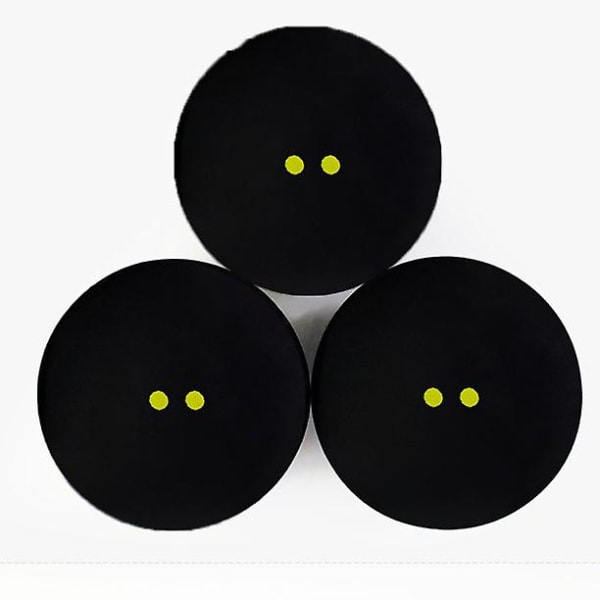 2 stk squashballer to gule prikker lavhastighets trening squashballer svarte gummiracketballer, veldig egnet for utendørssport