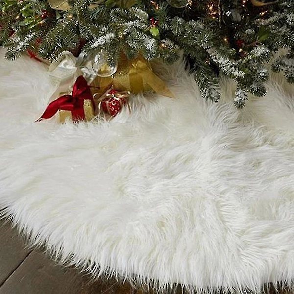 Plush Julgransskjort Dekoration För Glad Jul Fest Faux Päls Julgransskjort (78cm)