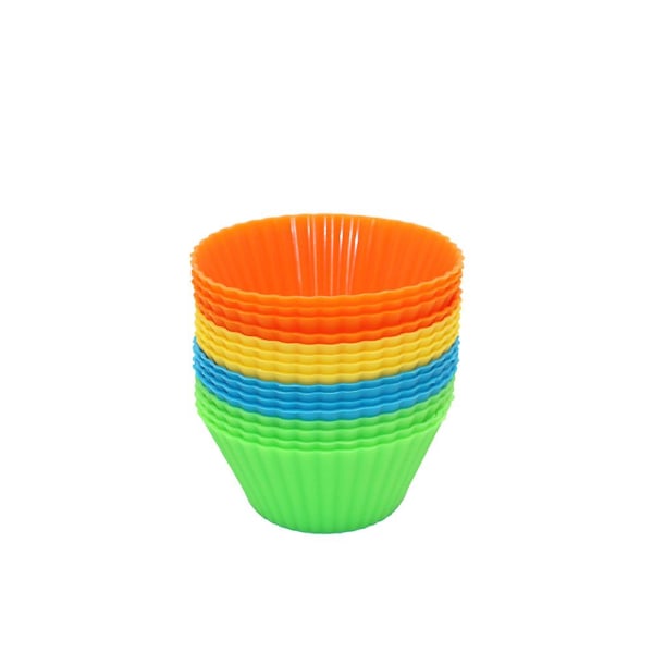Sæt med 20 stykker silikonemuffinform (7 cm/tilfældige farver), BPA-fri