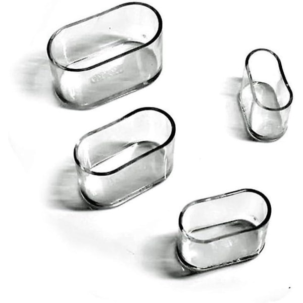 Stolbentrekk, ovale bentrekk i silikonmøbler, gulvbeskytter mot riper, 8-24 stk Transparent/24 stk_15X30mm