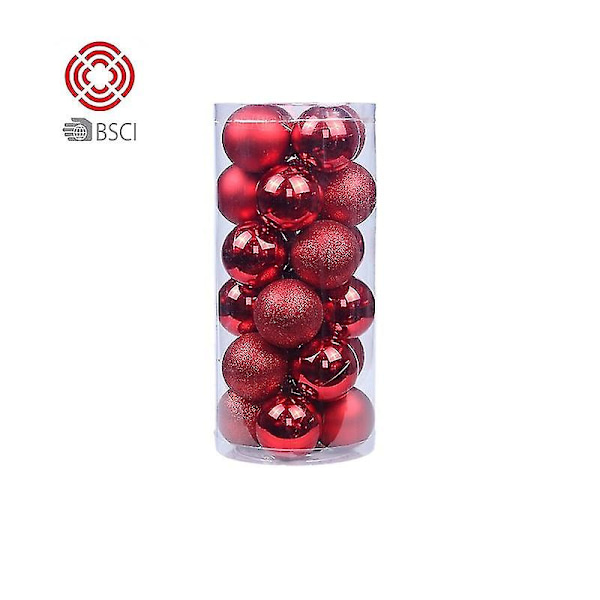 4 Ask med juldekorationer 3cm Julgranskulor Färgglada Kulset Pläterade Plastkulor Jul T