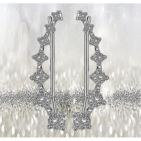 7 Krystal Øremanchetter Hoop Climber S925 Sterling Sølv Øreringe Hypoallergeniske Øreringe