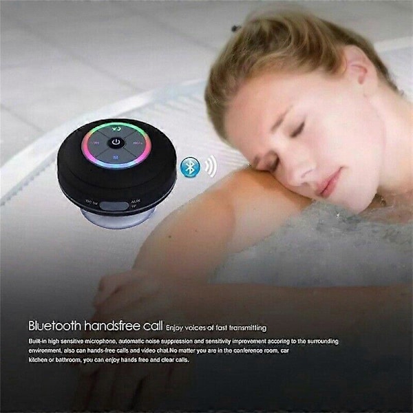 Trådlös Bärbar Bluetooth-högtalare Vattentät Bluetooth Duschhögtalare Handsfree Bil Bärbar Högtalare (Svart)