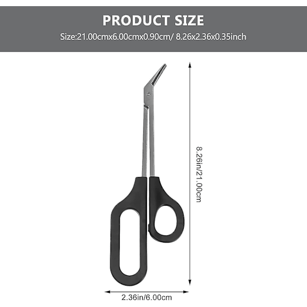 Långhanterade tånagelsax och nagelklippare Lätt nagelbandssax för tjocka tånaglar Män Kvinnor Äldre (svart) 1 st