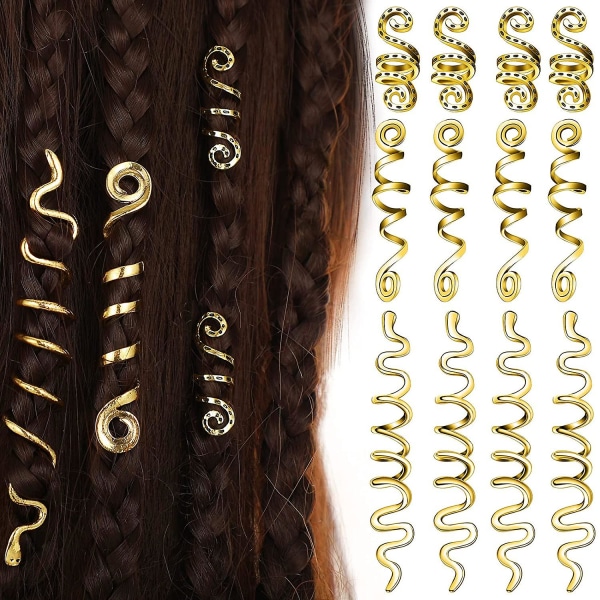 12 bitar fläta hårtillbehör Celtic hår smycken legering dreadlocks accessoarer hår smycken Spiral fläta smycken spiral smycken hår manschett orm