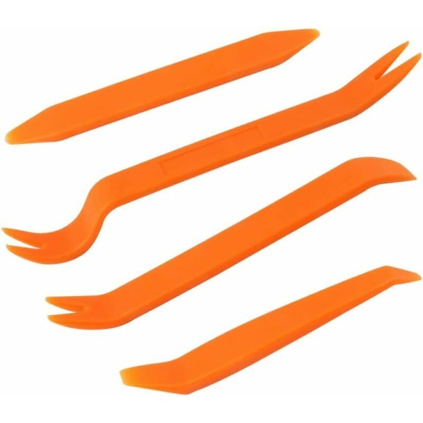 4st Professionell bildemontering Installationsverktygssats, Universal Audio Installation Demonteringsverktyg Interiörtrim –– Orange