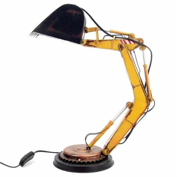 Vintage Järn Grävmaskin Modell LED Nattdukslampa